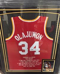 Hakeem Olajuwon Framed Jersey 202//247